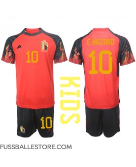 Günstige Belgien Eden Hazard #10 Heimtrikotsatz Kinder WM 2022 Kurzarm (+ Kurze Hosen)